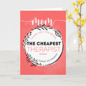 Gelukkige Moederdag voor mijn goedkoopste therapeu Kaart (Gele Bloem)