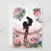 Gelukkige Moederdag vrouwen met een kind Feestdagenkaart (Voorkant)