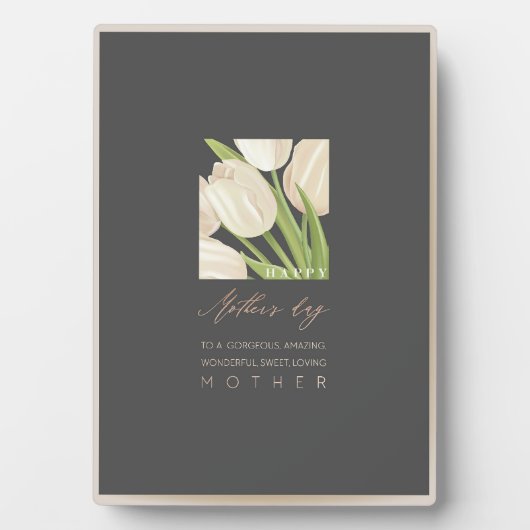 Gelukkige Moederdag w / Tulpen Fotoplaat (voorkant)