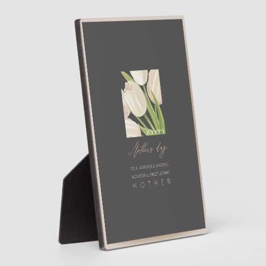 Gelukkige Moederdag w / Tulpen Fotoplaat (Zijkant)