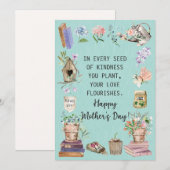 Gelukkige Moederdag Waterverf bloementuinen Feestdagenkaart (Voorkant / Achterkant)