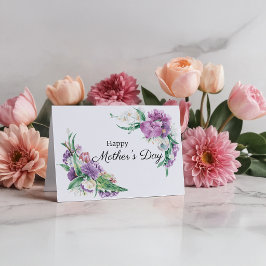 Gelukkige Moederdag Waterverf Lavendel Bloemen Kaart