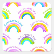 Gelukkige Moederdag Waterverf regenboogpatroon