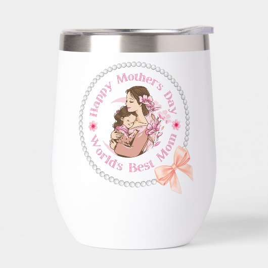 Gelukkige Moederdag, Werelden Beste Mam, Roze Wit (Links)