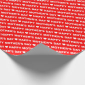 Gelukkige Moederdag Wit op Rode Inpakpapier (Hoek)