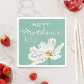 Gelukkige Moederdag Witte Artistieke Bloem Servet (Insitu)