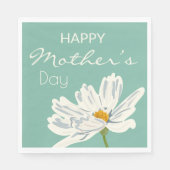 Gelukkige Moederdag Witte Artistieke Bloem Servet (Voorkant)