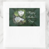 Gelukkige Moederdag witte tulpen Rechthoekige Sticker (Tas)
