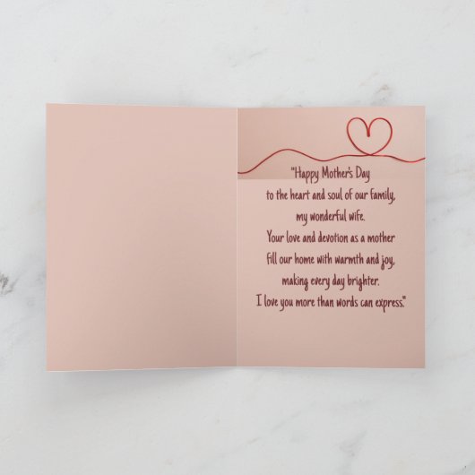 Gelukkige Moederdag Wonderful vrouw Kaart (Binnen)