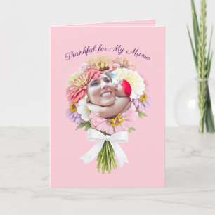 Gelukkige Moederdag Zinnia Boeket Aangepaste Foto Kaart