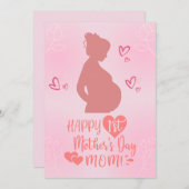 Gelukkige Moederdag zwangere Moeder kaart (Voorkant / Achterkant)