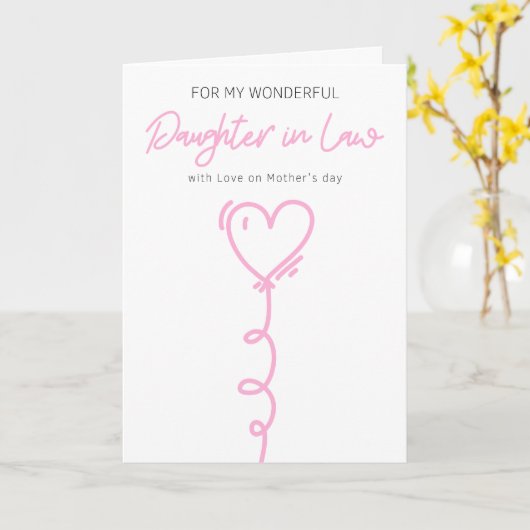 Gelukkige Moeders Dag Aan Dochter In Wet Pastel Bl Kaart (Gele Bloem)