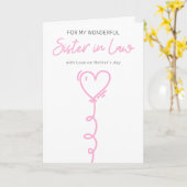 Gelukkige Moeders Dag aan Zuster in de Wet Liefdes Kaart (Gele Bloem)