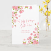 Gelukkige Moeders Dag aan Zuster in de Wet Roze Bl Kaart (Gele Bloem)