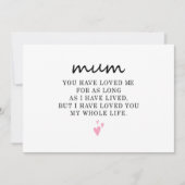 Gelukkige Moeders Dag Gift Moeder Verjaardag voor  Kaart (Voorkant)