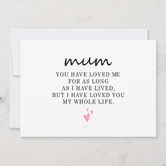 Gelukkige Moeders Dag Gift Moeder Verjaardag voor  Kaart (Voorkant)