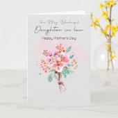 Gelukkige Moeders Dag Naar Dochter In Wet Grijs Kaart (Gele Bloem)