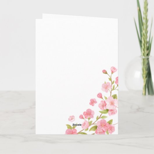 Gelukkige Moeders Dag Naar Dochter In Wet Roze Blo Kaart (Achterkant)