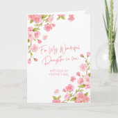 Gelukkige Moeders Dag Naar Dochter In Wet Roze Blo Kaart (Voorkant)