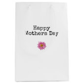 Gelukkige Moeders Dag Roze Daisy Modern Mam Medium Cadeauzakje (Voorkant)