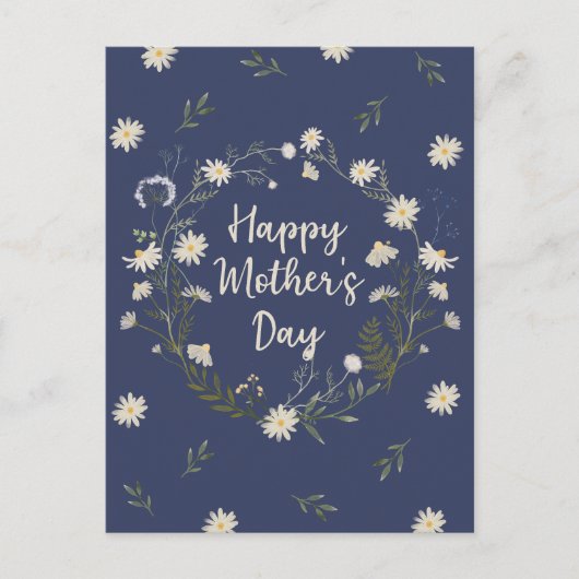 Gelukkige Moeders Dag Witte Bloem Feestdagenkaart (Voorkant)