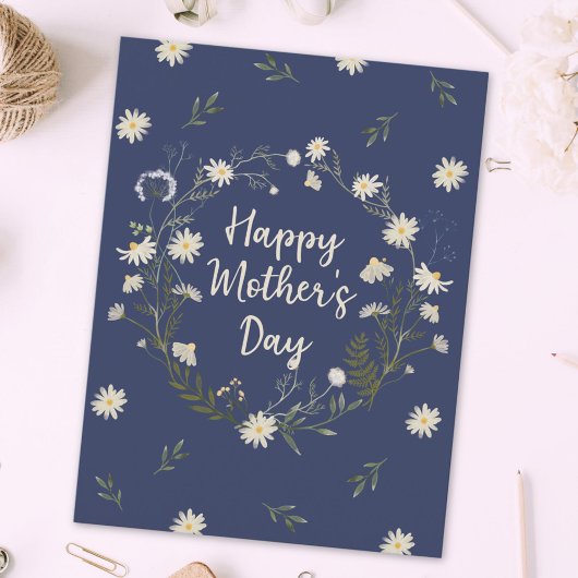 Gelukkige Moeders Dag Witte Bloem Feestdagenkaart