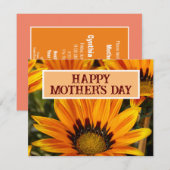 GELUKKIGE MOEDERS DAG ZONNEBLOEM MOEDER BLOEM KAART (Voorkant / Achterkant)