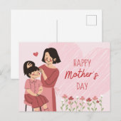 Gelukkige moedersdag briefkaart (Voorkant / Achterkant)