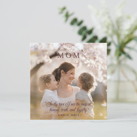 Gelukkige Moedersdag Elegante Foto Quote Roze Feestdagenkaart (Staand voorkant)