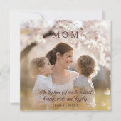 Gelukkige Moedersdag Elegante Foto Quote Roze Feestdagenkaart (Voorkant)