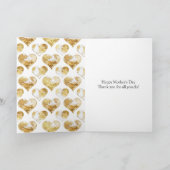 Gelukkige Moedersdag Gouden Bloem Kaart (Binnen)