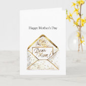 Gelukkige Moedersdag Gouden Bloem Kaart (Gele Bloem)