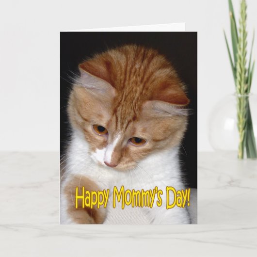Gelukkige Moedersdag! Kitten Kaart (Voorkant)