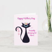 Gelukkige Moedersdag Siamese Kat Met Bloemen  Kaart (Voorkant)