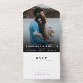 Gelukkige moment Elegante gradiënt RSVP Wedding All In One Uitnodiging (Binnen)