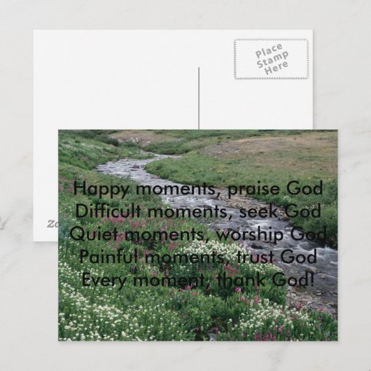 Gelukkige momenten, lof GodMoeilijke momenten... Briefkaart (Voorkant / Achterkant)