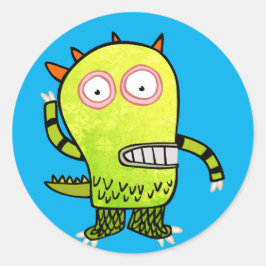 GELUKKIGE MONSTER LAPTOP MESSENGER RONDE STICKER