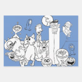 GELUKKIGE MONSTERS Verpakkingsdocument Vlakke Blad Inpakpapier Vel (Voorkant 3)