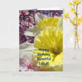 Gelukkige Mooie Dame Daffodils van de Kaarten van (Gele Bloem)