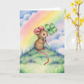 Gelukkige Muis - de Leuke Dierlijke Kaart van de (Gele Bloem)