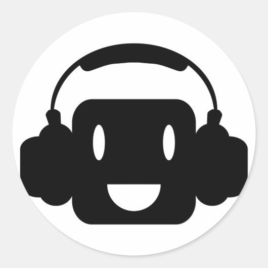 Gelukkige_Muziek Ronde Sticker (Voorkant)