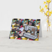 Gelukkige Naaimachine Dag 13 Juni Kaart (Gele Bloem)