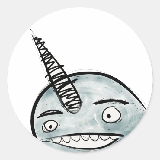 Gelukkige narwhal Stickers (Voorkant)