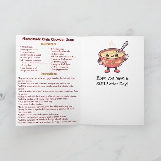 Gelukkige National Clam Chowder Dag | 25 februari Kaart (Binnen)