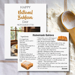 Gelukkige Nationale Baklava Dag 17 november Briefkaart