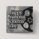 gelukkige nationale bioscoopdag vierkante button 5,1 cm (Voorkant)
