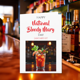 Gelukkige Nationale Bloody Mary Dag 1 januari Kaart