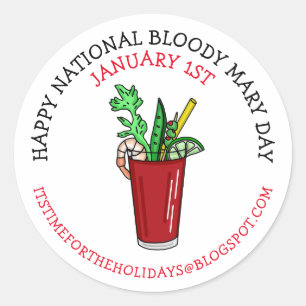 Gelukkige Nationale Bloody Mary Dag Januari Ronde Sticker