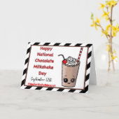 Gelukkige Nationale Chocolade Milkshake Dag 12 sep Kaart (Gele Bloem)