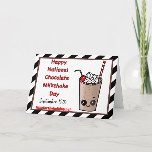 Gelukkige Nationale Chocolade Milkshake Dag 12 sep Kaart (Voorkant)